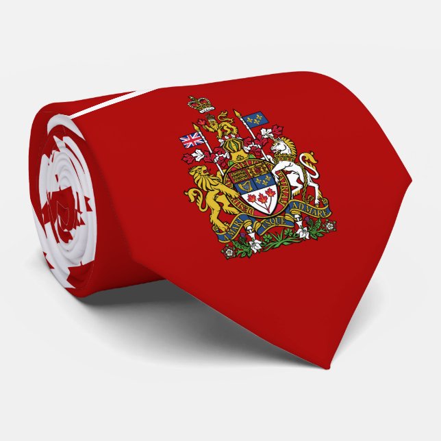 Canadian Flag & Coat of Arms, Canada Neck Tie (Rolled)