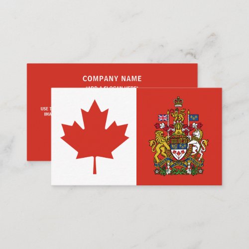Canadian Flag  Coat of Arms Flag of Canada Business Card