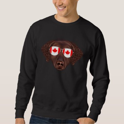Canadian Flag Curly Coated Retriever Dog Canada Po Sweatshirt