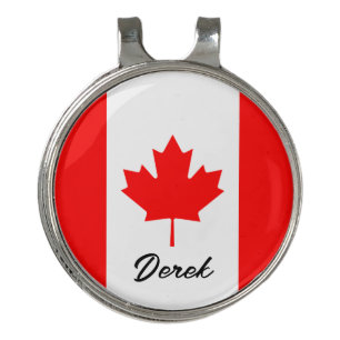 Canadian flag custom name marker golf hat clip