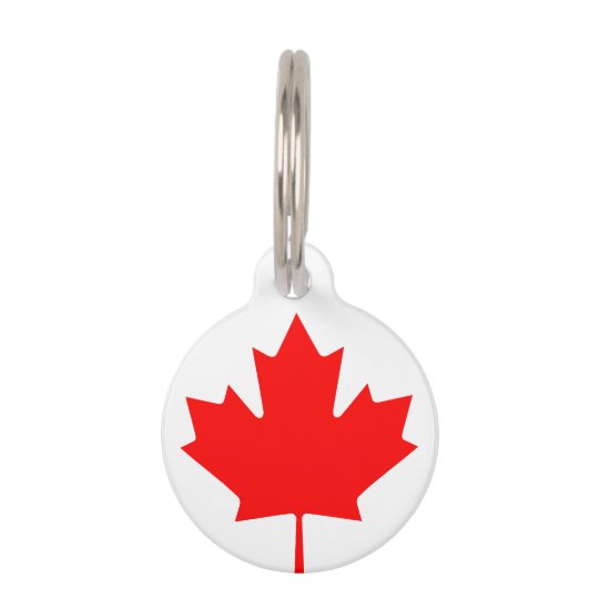 Canadian flag custom pet tag for dog or cat