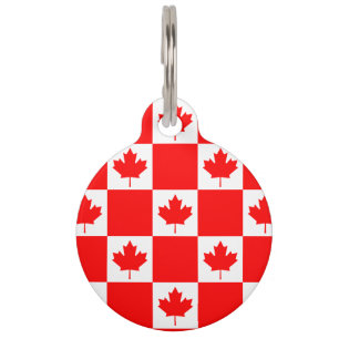 Canadian flag custom pet tag for large dog or cat