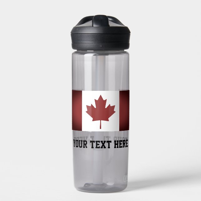 Canadian flag custom plastic water bottle (Front)