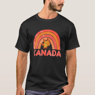 Canadian Flag Cute Rainbow Maple Leaves Canada Pat T-Shirt