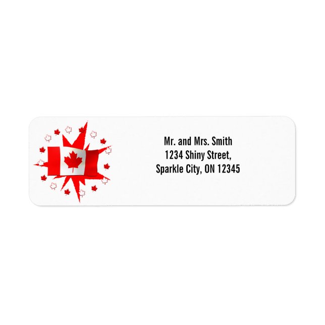 Canadian Flag Design Label (Front)