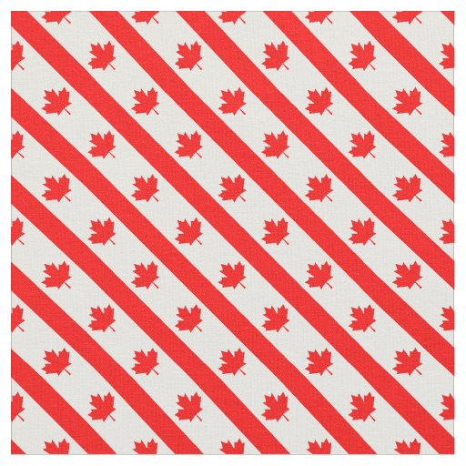 Canadian Flag Diagonal Red White Maple Leaf Fabric