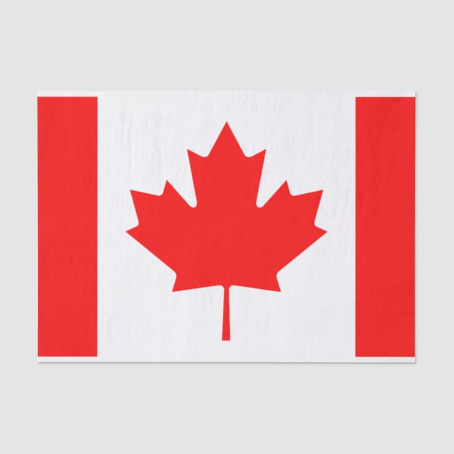 Canadian flag DIY gift wrapping tissue paper (Front)