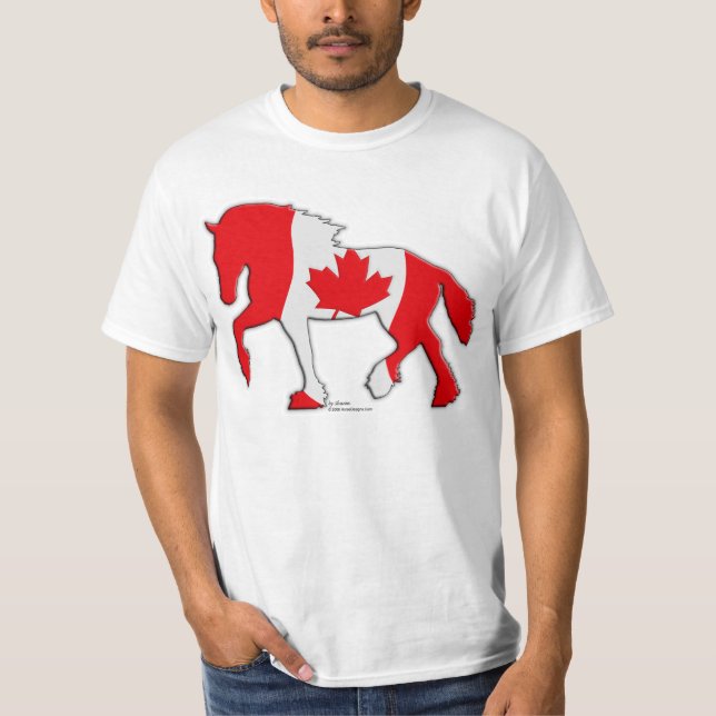 Canadian Flag Draft Horse T-Shirt (Front)