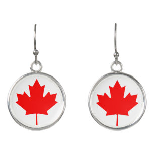 Canadian flag drop earrings for Canada Day party