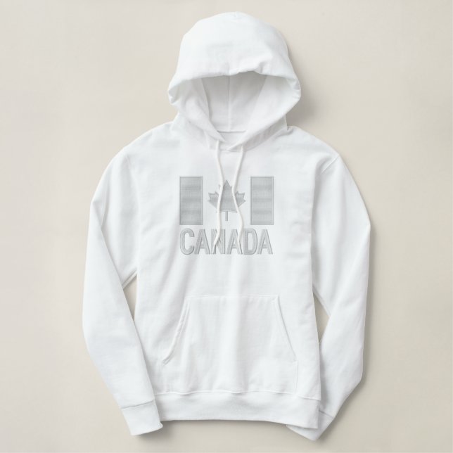 Canadian Flag Embroidery CANADA Embroidered Hoodie (Design Front)