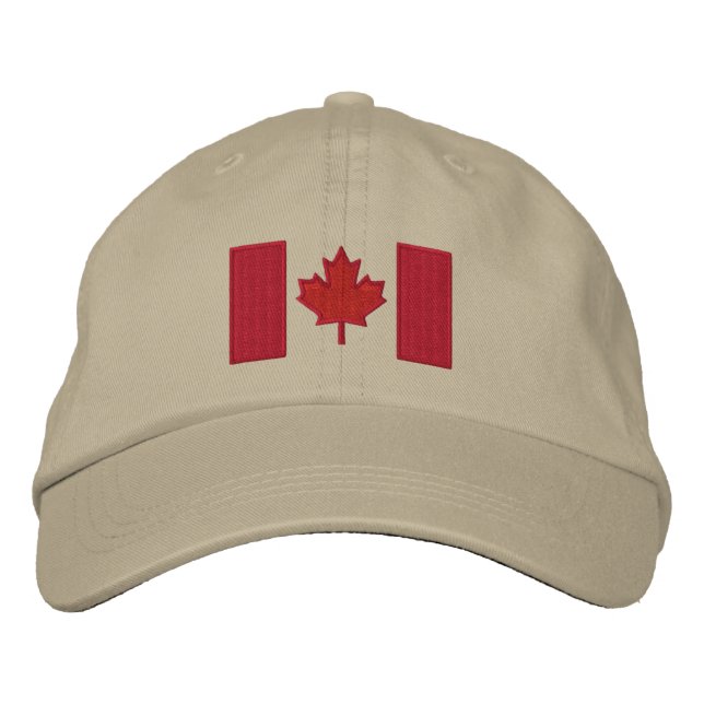 Canadian Flag Embroidery Embroidered Baseball Cap (Front)