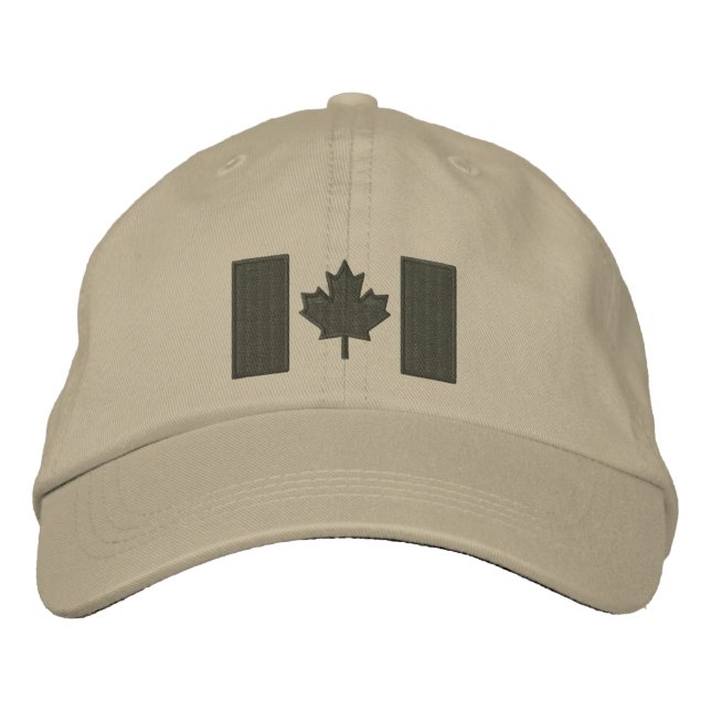 Canadian Flag Embroidery Embroidered Baseball Hat (Front)