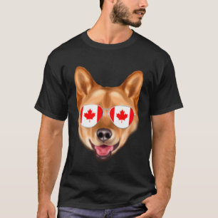 Canadian Flag Finnish Spitz Dog Canada Pocket T-Shirt