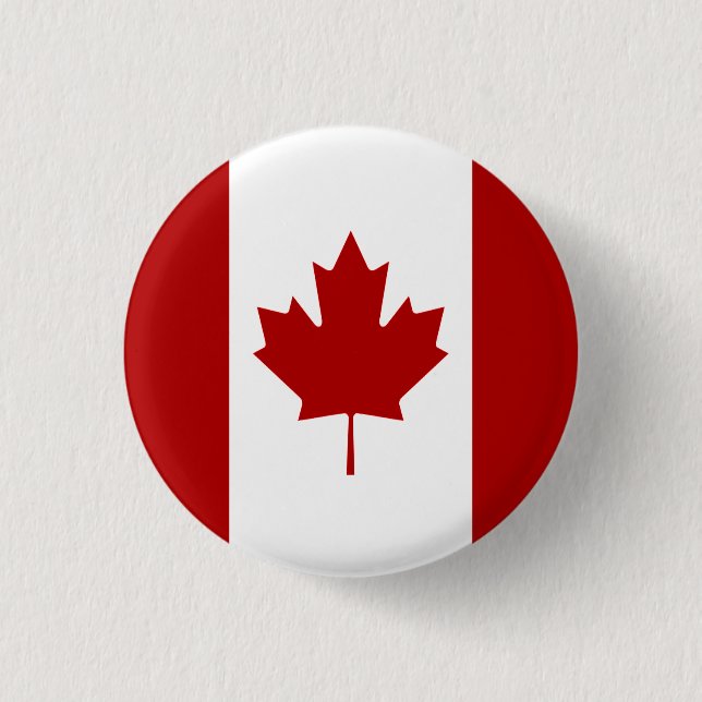 Canadian Flag, Flag of Canada Button (Front)