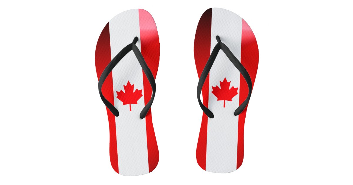 Canadian flag flip flops