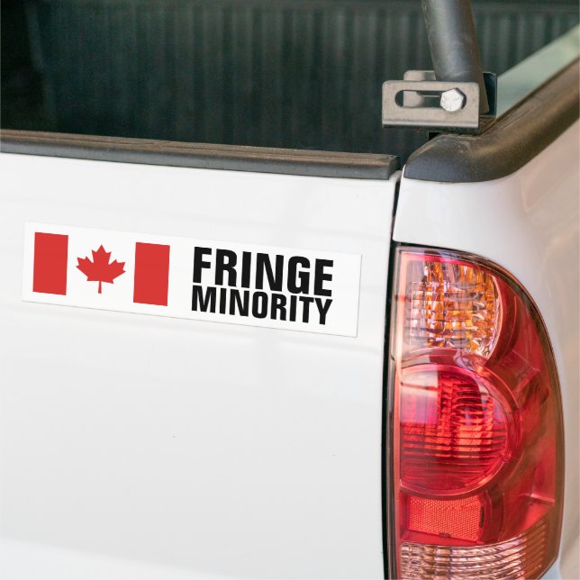 Canadian Flag Fringe Minority Convoy Protest Bumpe Bumper Sticker (On Truck)