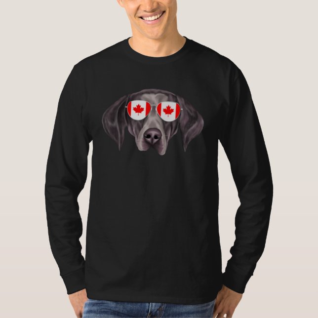 Canadian Flag German Shorthaired Pointer Dog Canad T-Shirt (Front)