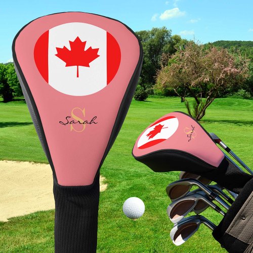 Canadian Flag  Girls Monogrammed Golf Clubs Golf Head Cover