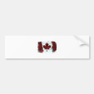 Canadian Flag Graffiti Bumper Sticker
