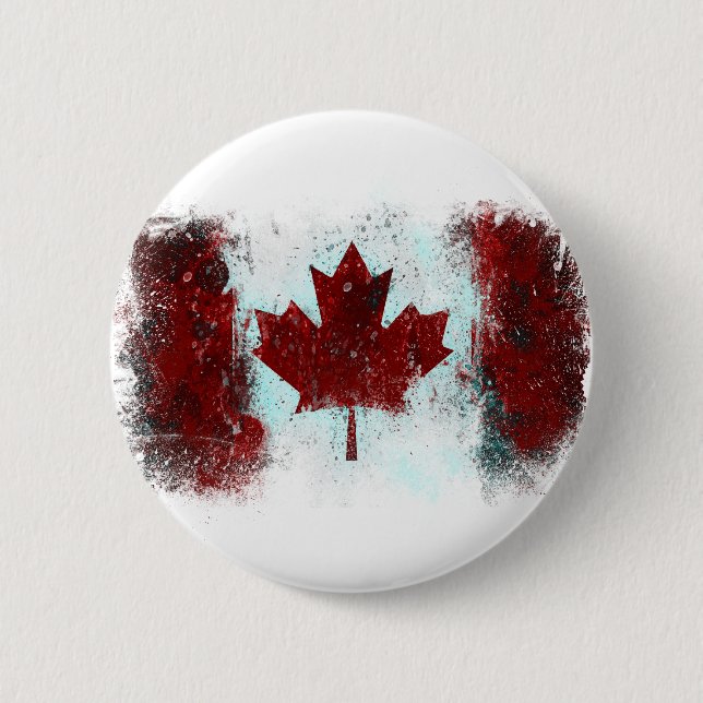 Canadian Flag Graffiti Button (Front)