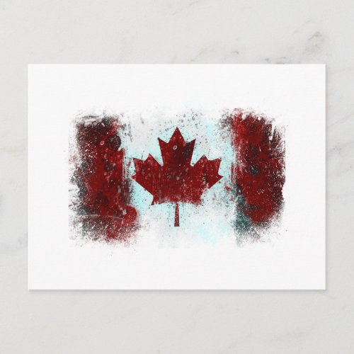 Canadian Flag Graffiti Postcard