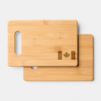 Canadian Flag Graphic in Black Engraved Cutting Board