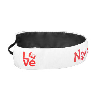Canadian Flag Heart Red LOVE Personalized Athletic Headband