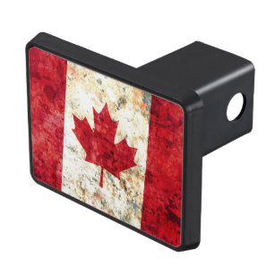 Graphics and More Rustic Distressed Canada Flag on Wood Oval Tow Trailer Hitch Cover Plug Insert 