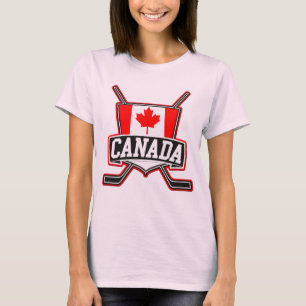 Canadian Flag Hockey Logo, With Back Print T-Shirt