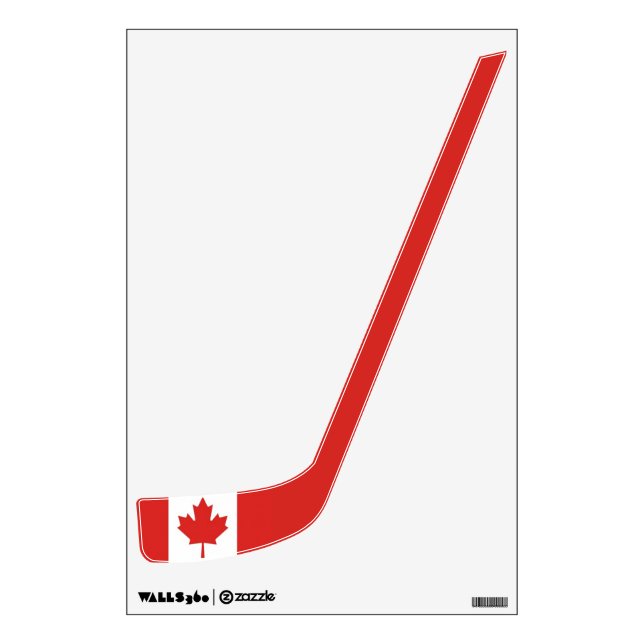 Canadian Flag Hockey Stick Wall Decal (Front)