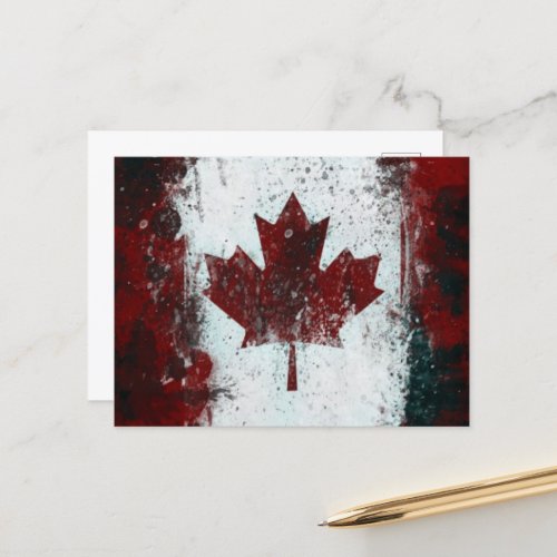 Canadian Flag Holiday Postcard