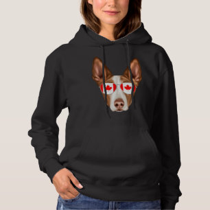 Canadian Flag Ibizan Hound Dog Canada Pocket Hoodie