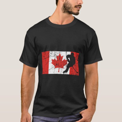 Canadian Flag _ Ice Hockey  T_Shirt