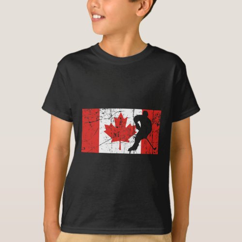 Canadian Flag _ Ice Hockey  T_Shirt
