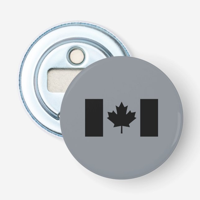 Canadian Flag in Black Bottle Opener (Front)