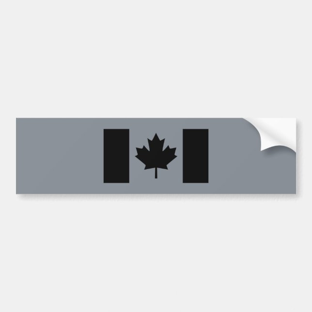Canadian Flag in Black Decor Bumper Sticker (Front)