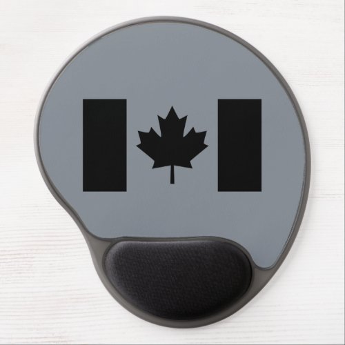 Canadian Flag in Black Decor Gel Mouse Pad