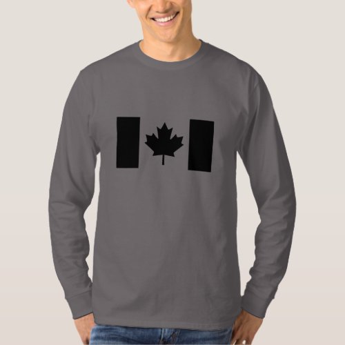 Canadian Flag in Black Decor T_Shirt