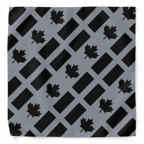 Canadian Flag in Black Design Bandana