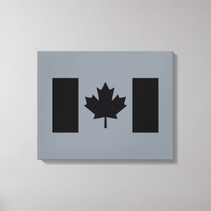 Canadian Flag in Black Design Canvas Print