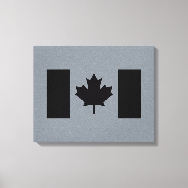 Canadian Flag in Black Design Canvas Print (Front)