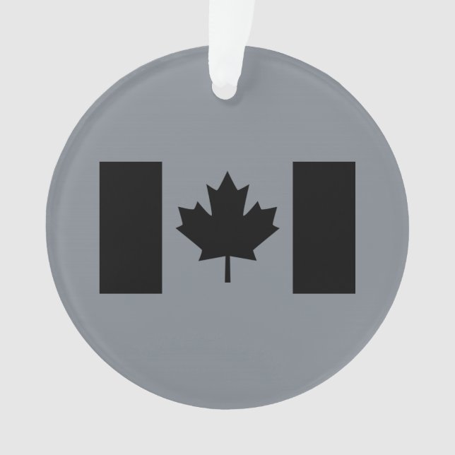 Canadian Flag in Black Design Ornament (Front)