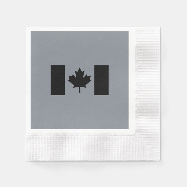 Canadian Flag in Black Paper Napkins (Front)