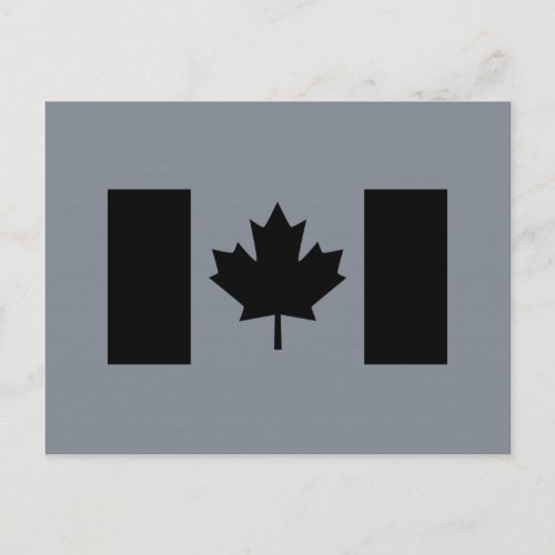 Canadian Flag in Black Postcard