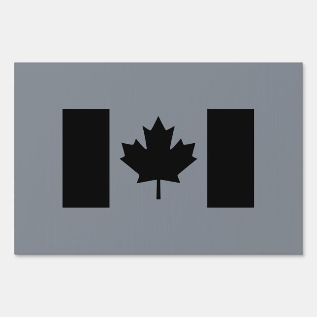 Canadian Flag in Black Sign (Front)