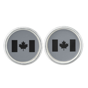 Canadian Flag in Black Style Cufflinks