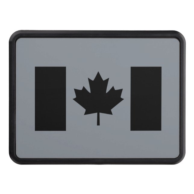 Canadian Flag in Black Style Hitch Cover (Front)