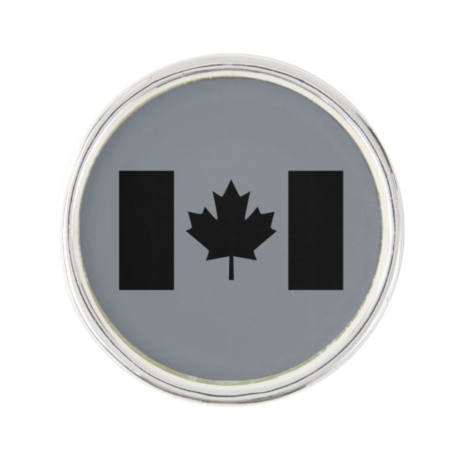 Canadian Flag in Black Style Pin (Front)