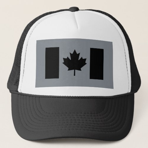 Canadian Flag in Black Style Trucker Hat
