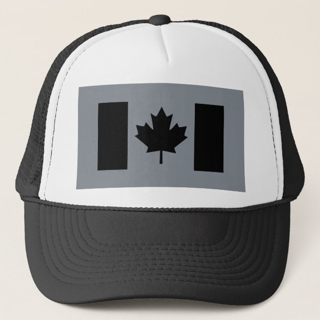 Canadian Flag in Black Style Trucker Hat (Front)